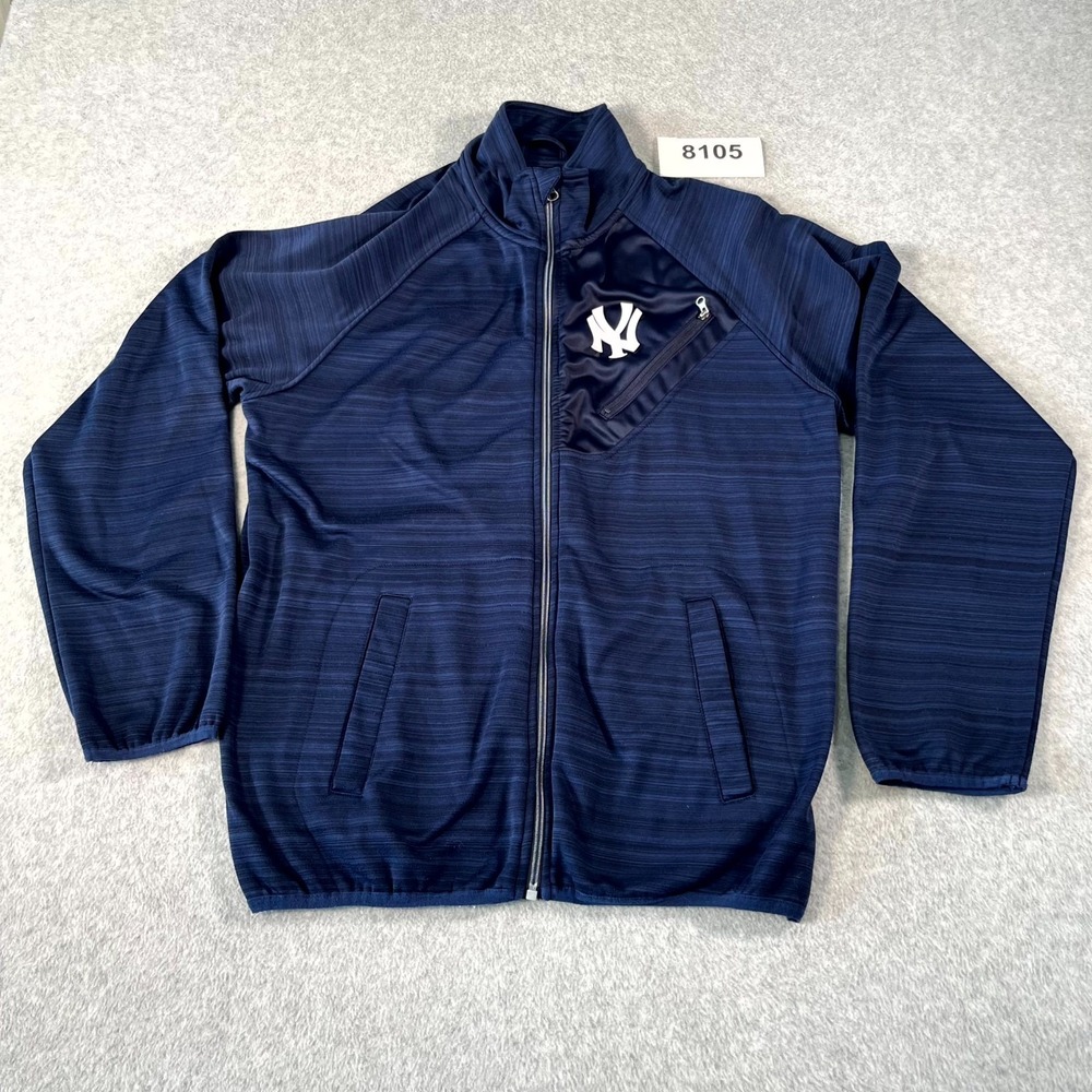 New York Yankees Jacket Mens Medium Blue G-III Sports by Carl Banks MLB (Read)